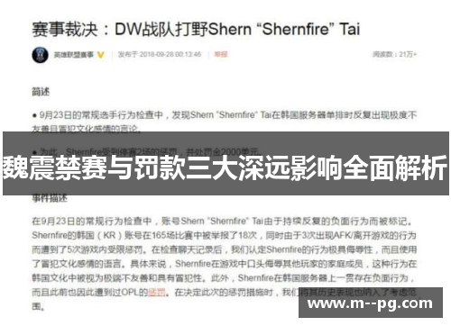 魏震禁赛与罚款三大深远影响全面解析